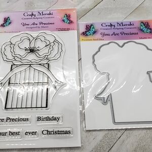 Crafty Meraki "You Are Precious" Flower Gift Stamp & Die Set